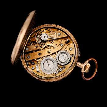 FICKUR, 14K guld, 1900-talets första hälft. Total vikt inklusive urhus 32 g.