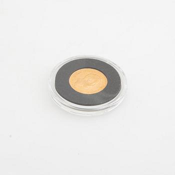 Guldmynt Sverige, Oscar II 10 kr, 1874.