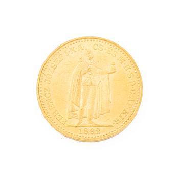 Gold coin, Hungary, 20 Korona, 1892.
