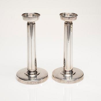 LJUSSTAKAR, ett par, sterlingsilver, CGH, Gustav Jansson, Stockholm, 1960. Totalvikt 841 g.