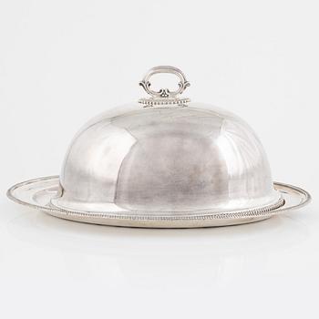 A plate food dome cover, Elkington & Co, Birmingham, England 1891.