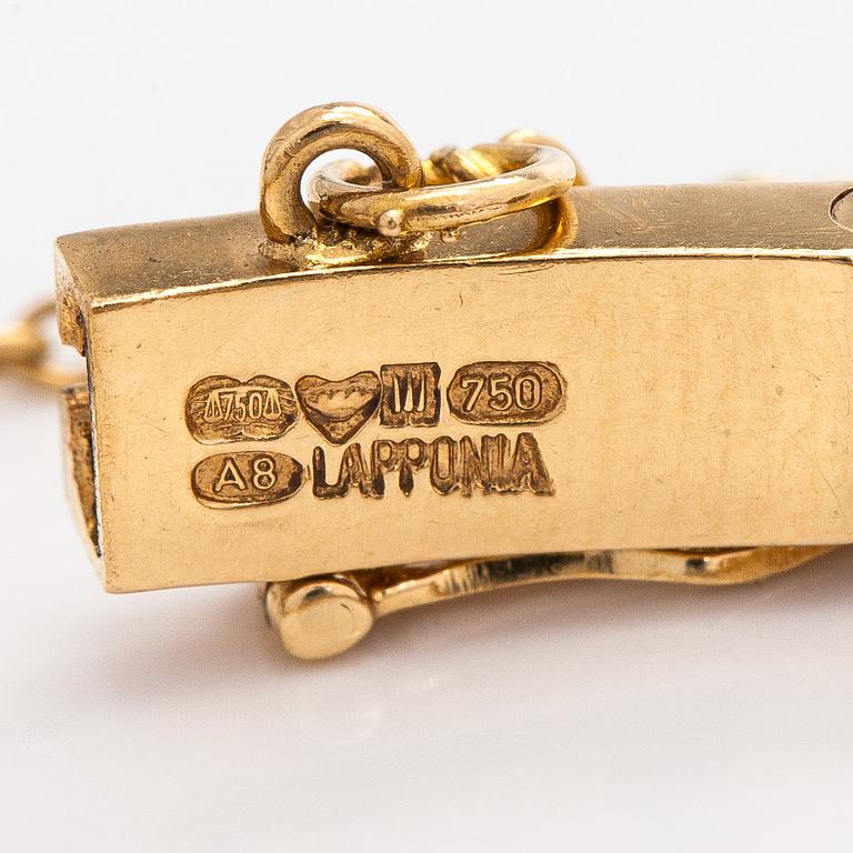 Juhani Linnovaara, armband, 18K guld och platina, Lapponia 1978.