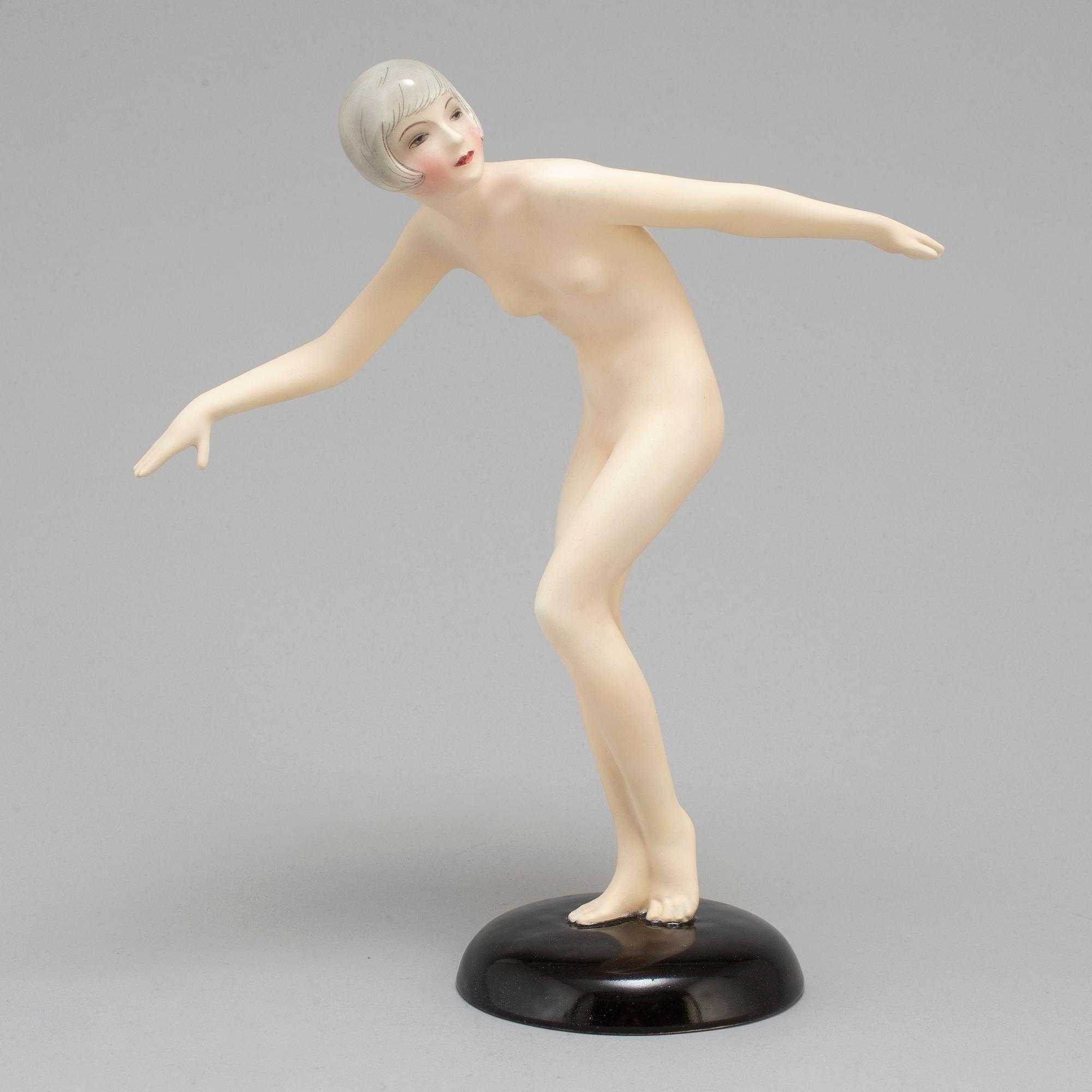 A Goldscheider ceramic figure "Kokettchen",  Germany mid 1900's.
