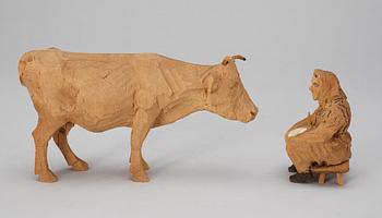 Axel Petersson Döderhultarn, Maid with a cow.