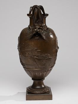 A 19th century Ferdinand Barbedienne bronze urn, signed.