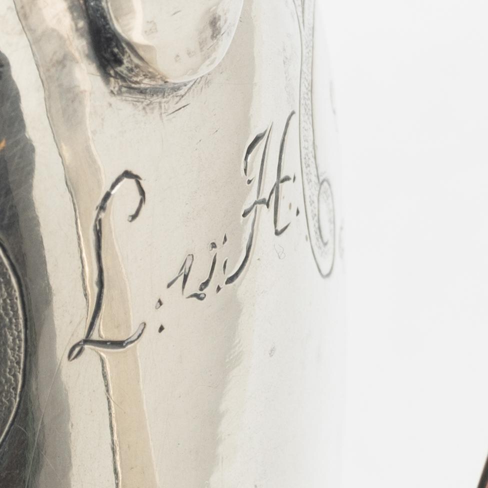 A Swedish late 18th century parcel-gilt silver creamer, mark of Johan Wilhelm Zimmerman, Stockholm 1798.