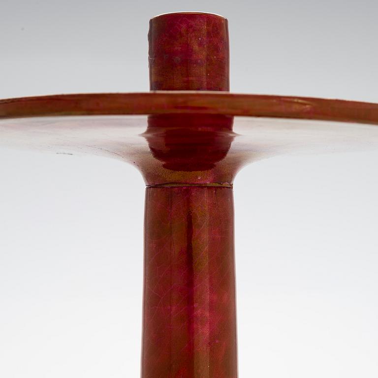 Birger Kaipiainen, a stoneware candlestick signed Kaipiainen Arabia.