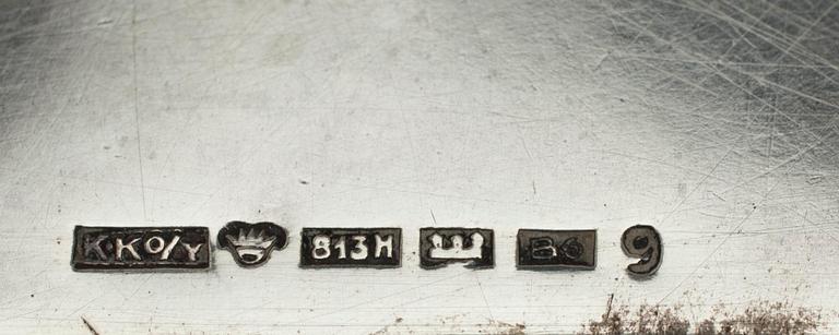 SKRIVSET, silver, glas och trä, 3 delar, Tavastehus Finland 1930-tal.