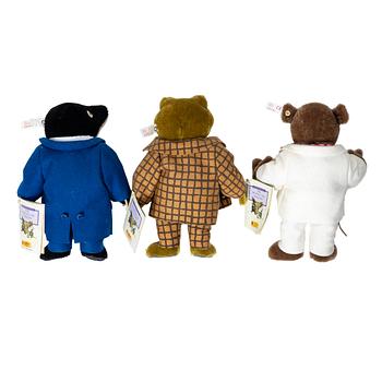 Steiff, toy animals, 3 pcs, Ratty, Toad and Mole.