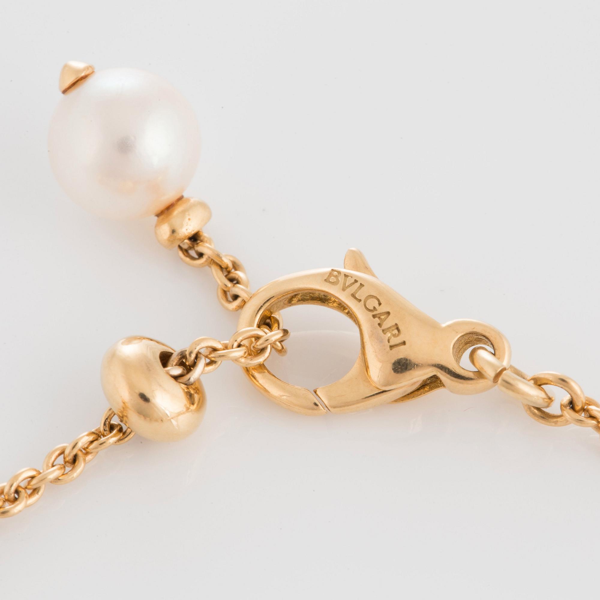 Bulgari collier "Allegra" med ädelstenar samt odlade pärlor.