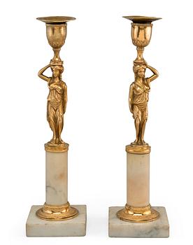 342. A PAIR OF CANDLESTICKS.