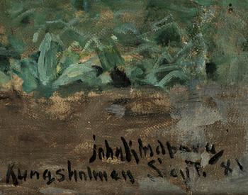 JOHAN KINDBORG, olja på pannå, sign.