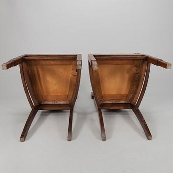 STOLAR, 4 st, "Saarismodellen" design Eliel Saarinen, Möbelfabrik Juho Konttinen, 1900-talets början.