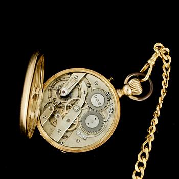 FICKUR, 18k guld, omkring sekelskiftet 1900. Total vikt ca 77,6 gram.
