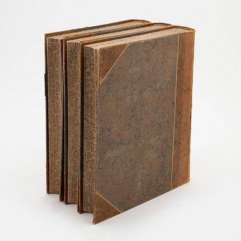 Three volumes of 'Svenska fåglar' by the von Wright brothers, printed at A.Börtsells Tryckeri AB, Stockholm, 1924-29.