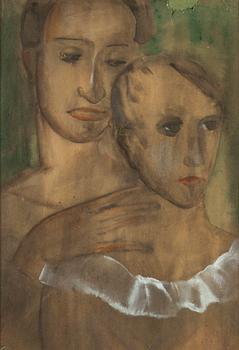 Brita Nordencreutz, akvarell med täckvitt, ej signerad.