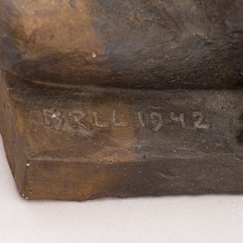 BEN RENVALL, skulptur, stengods, signerad och daterad 1942 och-53.