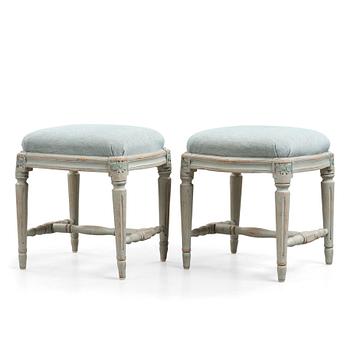 93. A pair of Gustavian late 18th century stools.