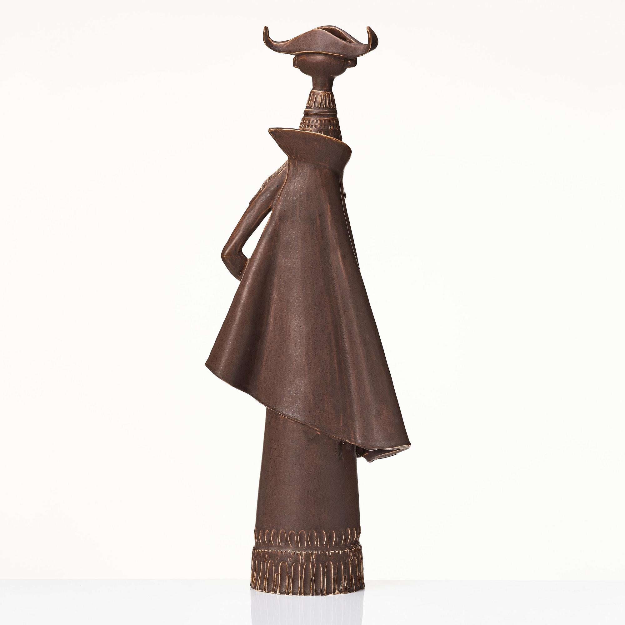 Olle Alberius, a stoneware sculpture of a toreador, signed and dated 1959, probably unique.
