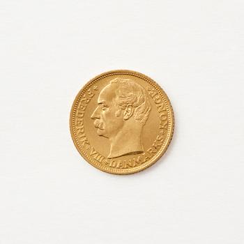 Gold coin, Frederik VIII, Denmark, 10 kroner, 1909.
