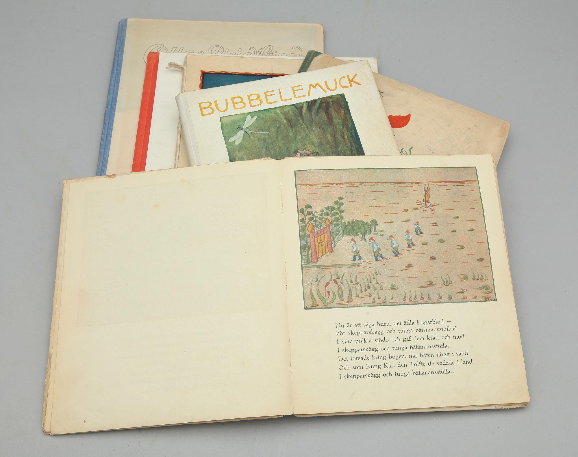 BARNBÖCKER, 6 st, bla "Lillebrors segelfärd" av Elsa Beskow, Stockholm 1926.