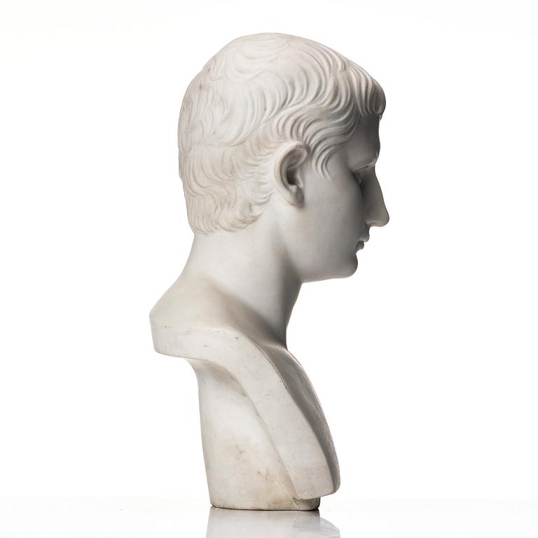 A presumably Italien 19th century bust of emperor Augustus (65 B.C - 14 A.D).