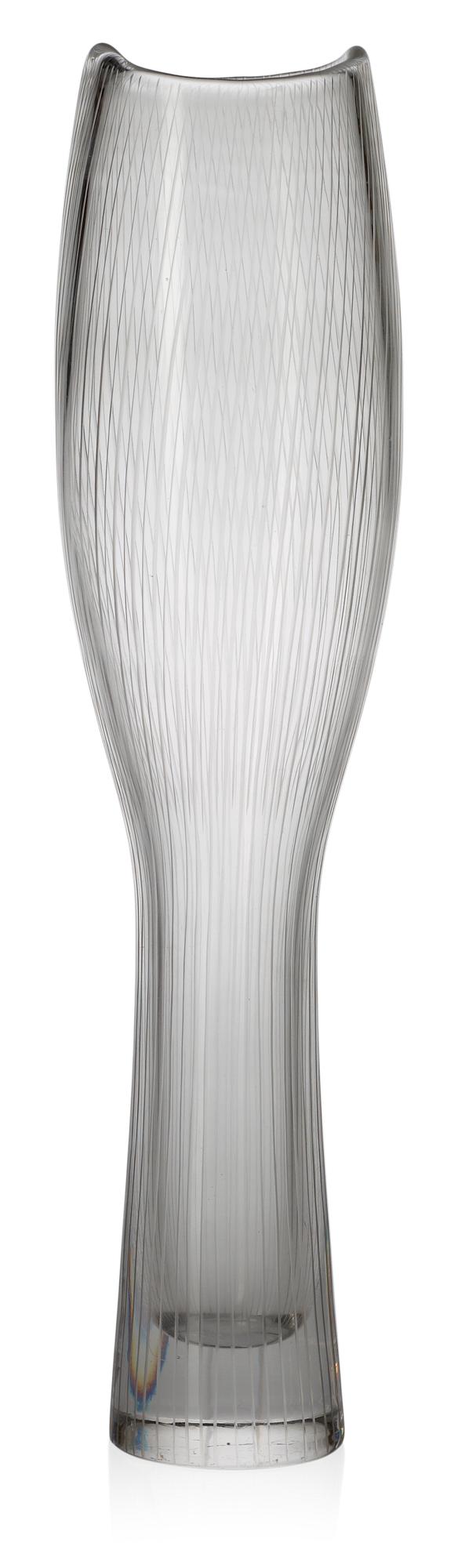 A Tapio Wirkkala glass vase, Iittala, Finland 1958, model 3545.