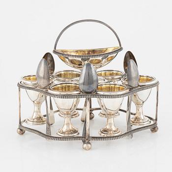 An 19th century silver egg server, including Walker Knowles & Co, Sheffield, England.