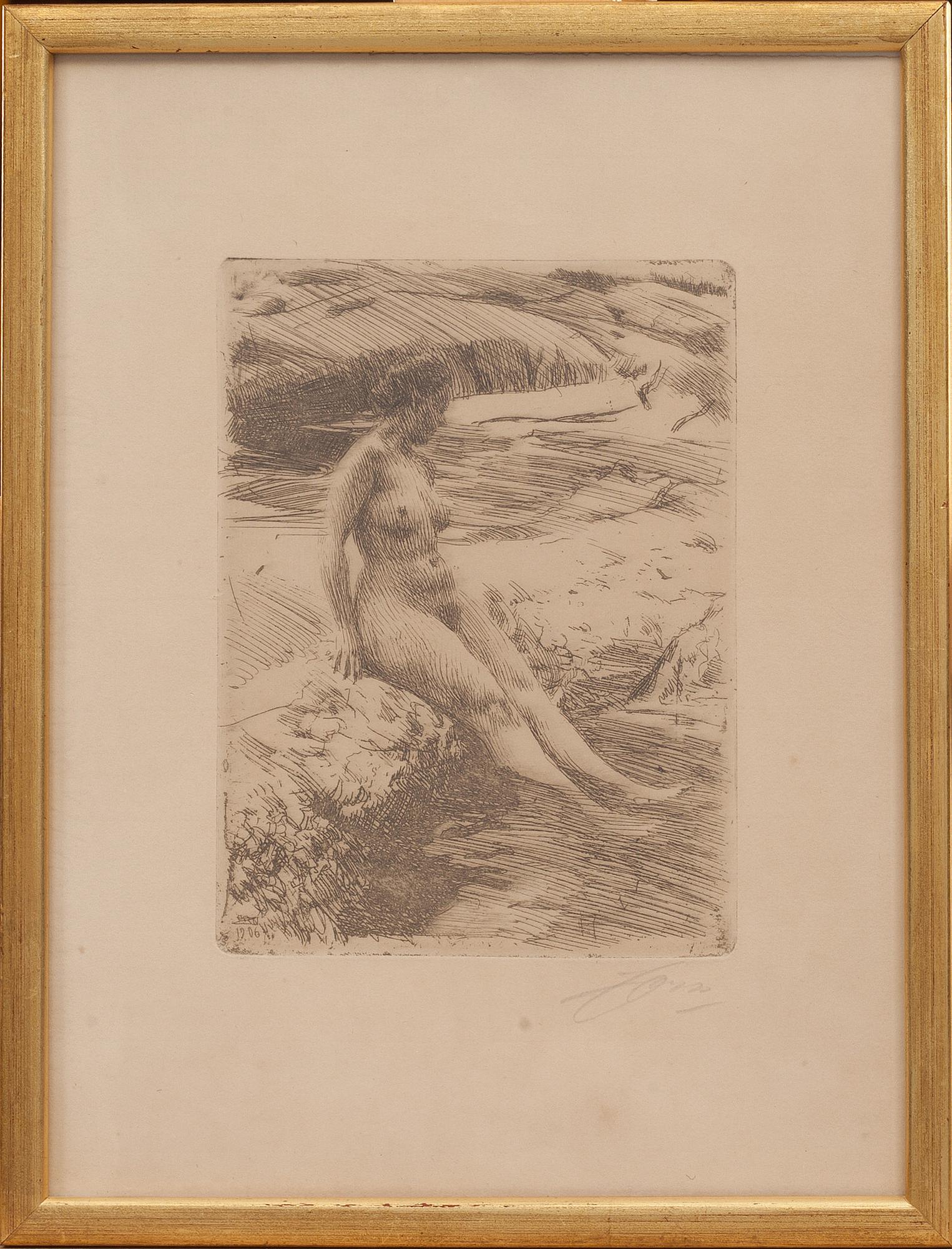 ANDERS ZORN, etsning, signerad i blyerts, signerad och daterad 1906 i plåten.