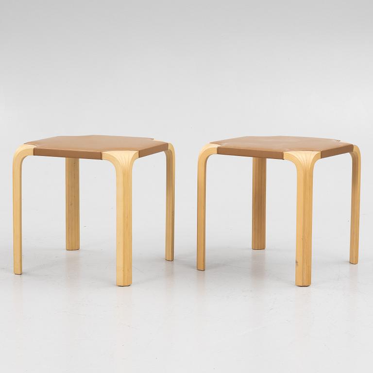 Alvar Aalto, a pair of model X601 stools, Artek.