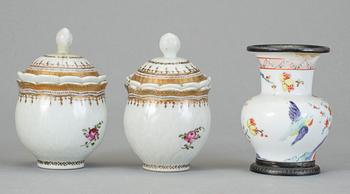 PARTI KINA, 5 delar, porslin och keramik, 17-1900-tal.