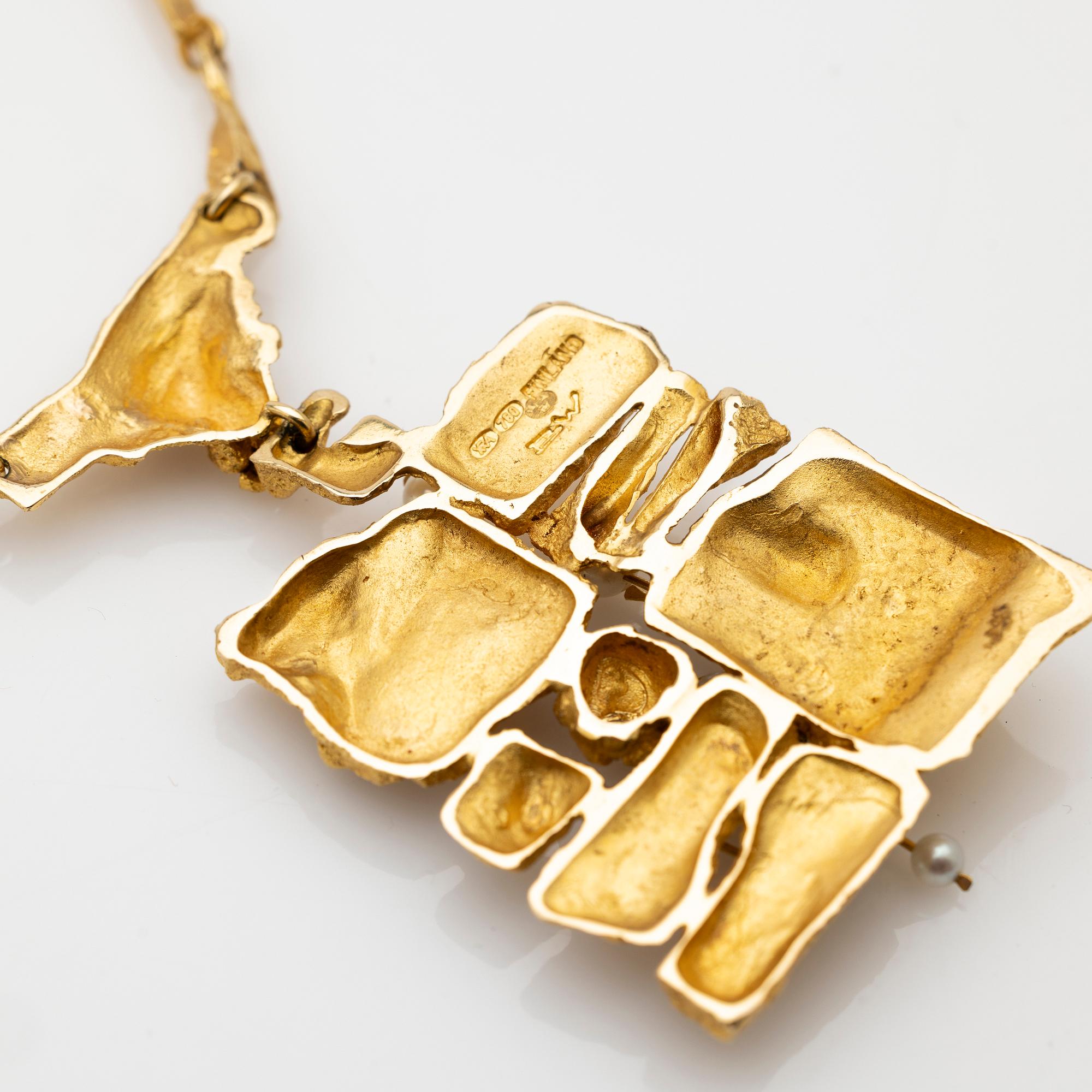 Björn Weckström, Pendant, 18k, "Blooming Wall", Kruunu-Koru, Finland.