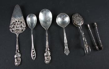 PARTI BESTICK, 6 delar. Silver, importstämplar mm.