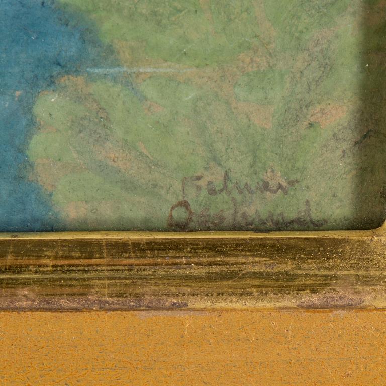 HELMER OSSLUND, waterolor on paper, signed.