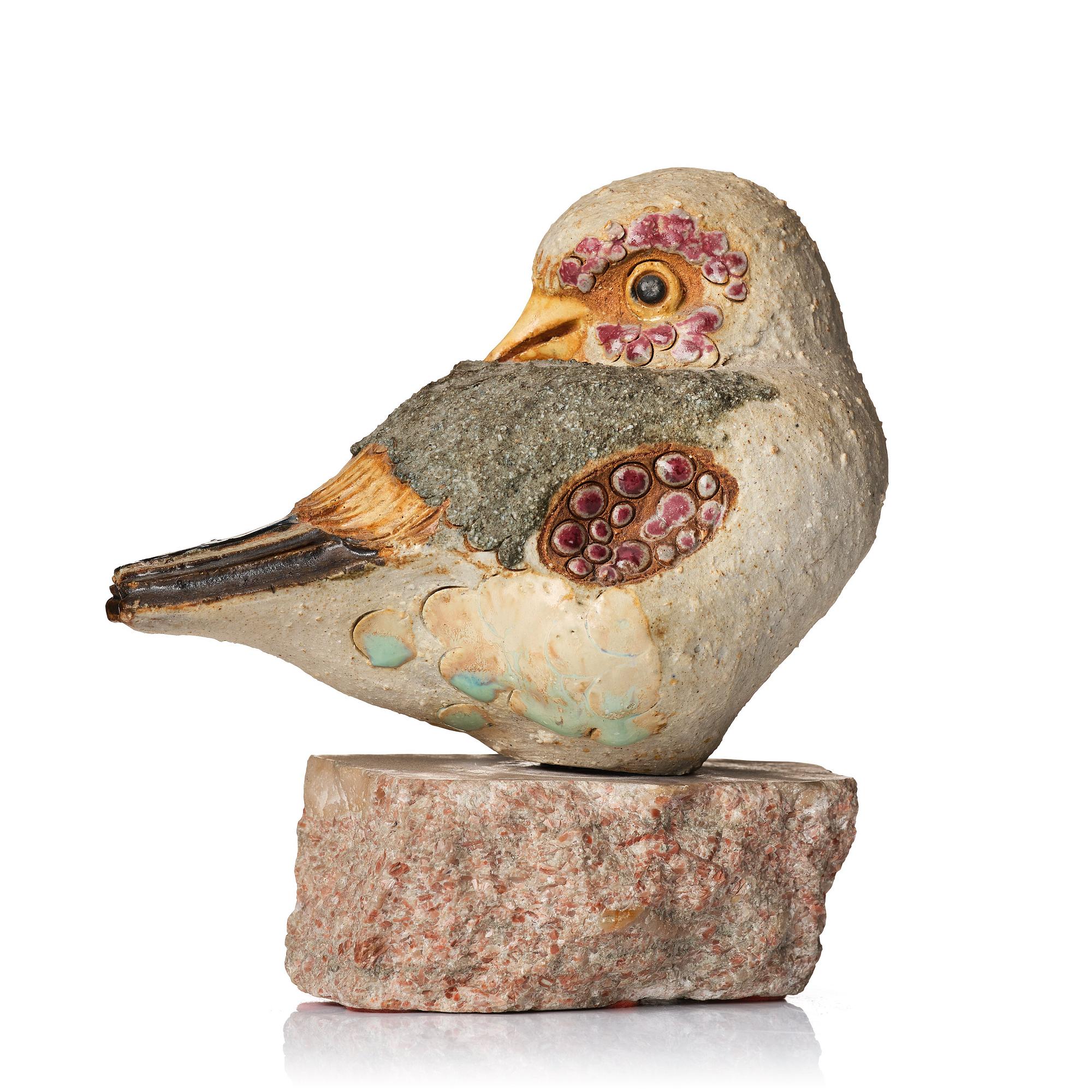 Tyra Lundgren, a stoneware sculpture of a bird, Sweden probably 1960's.