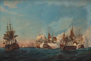 Albert Berg, attributed to, Battle of Orford Ness 1704.