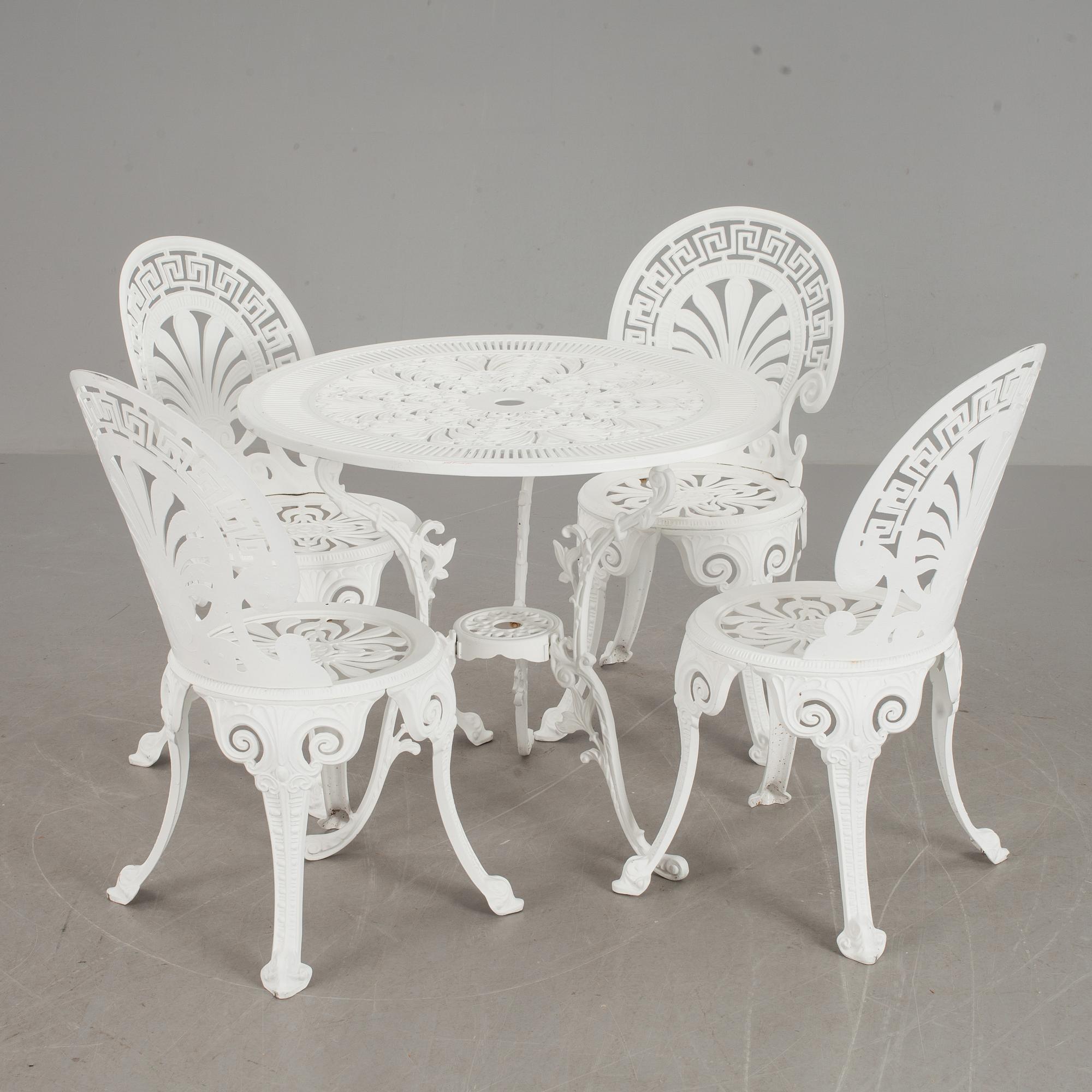 TRÄDGÅRDSMÖBEL, 5 delar, aluminium, modern tillverkning.