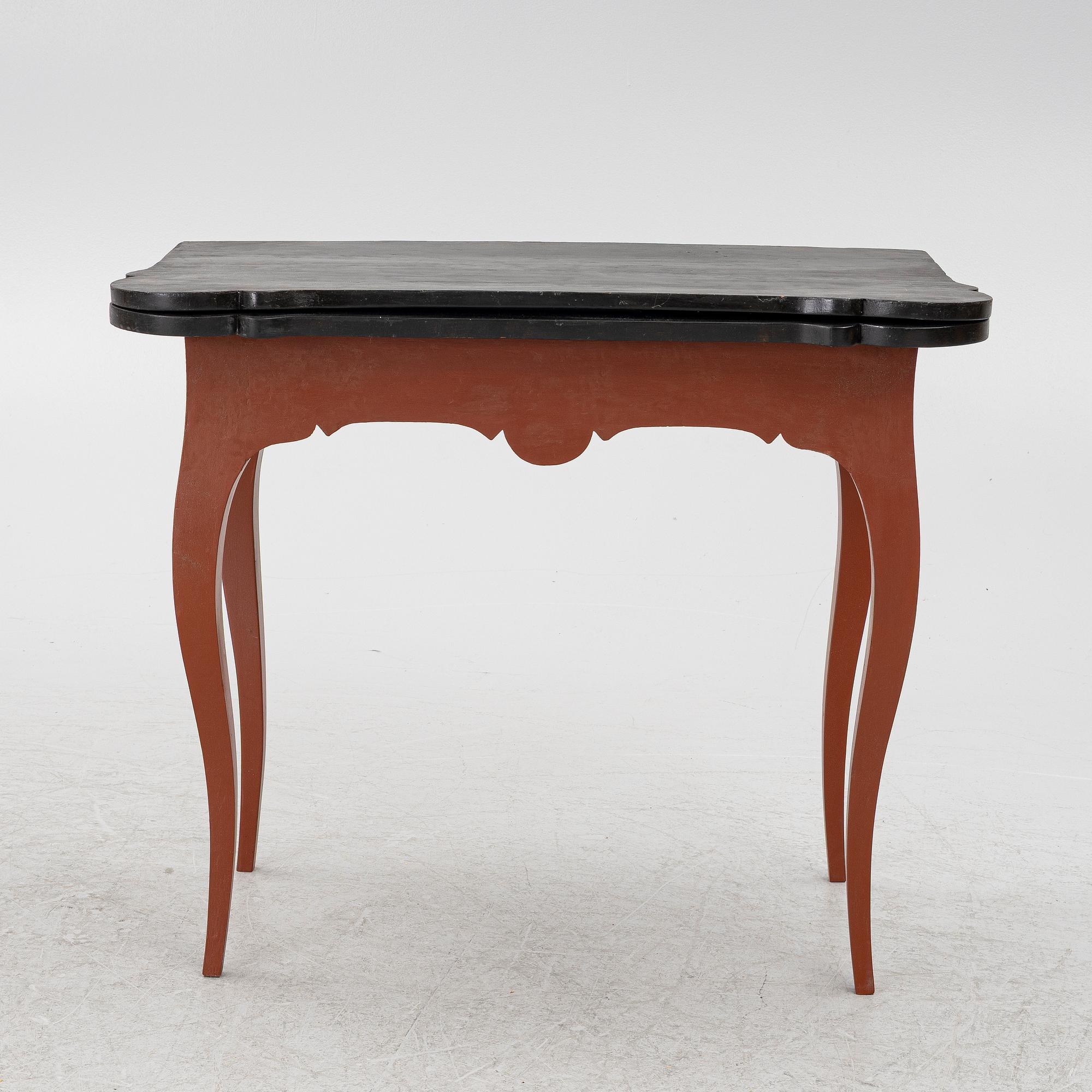 A Swedish rococo games table, later part 18th century.