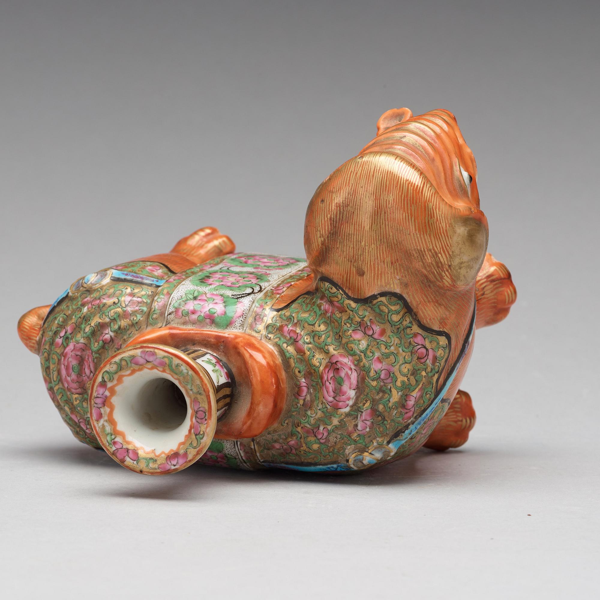 A Canton figure of an elephant, late Qing dynasty, circa 1900.