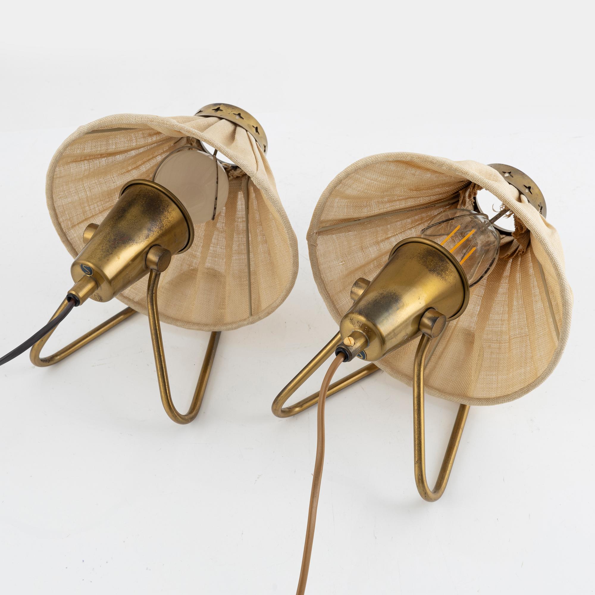 Einar Bäckström, a pair of table lamps, Swedish Modern, 1940s.
