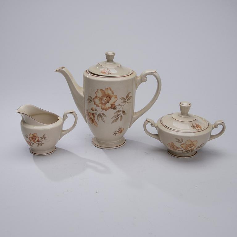 KAHVIASTIASTO, 22 osaa, posliinia, "Myrna", Arabia 1937-49.