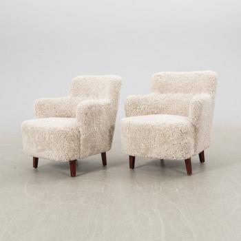 Fåtöljer ett par Danmark 1900-talets mitt/andra hälft.