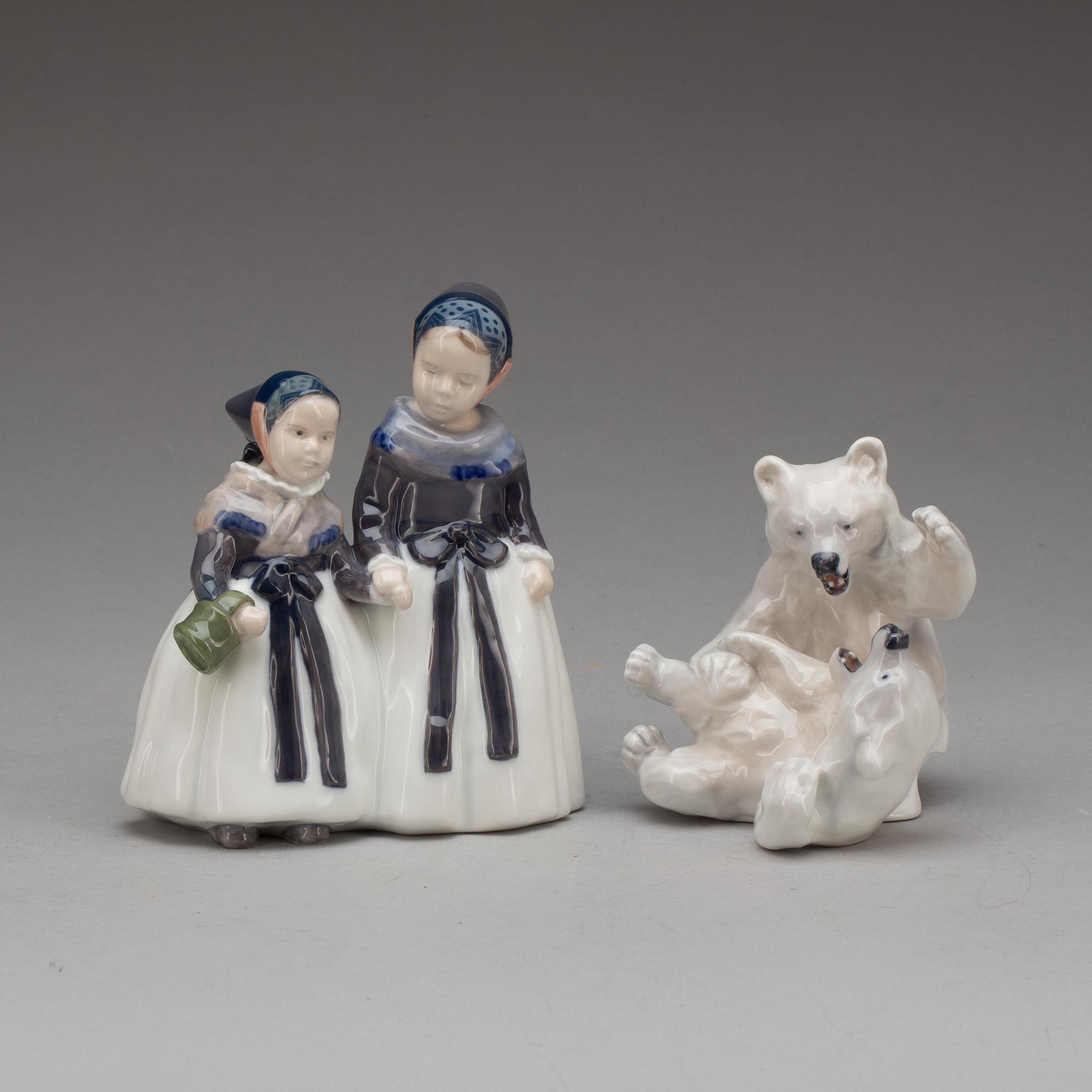 FIGURINER, 2 st. Porslin, Royal Copenhagen.