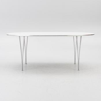 Bruno Mathsson, & Piet Hein, a dining table, 'Superellipse', Fritz Hansen, Denmark, 1988.