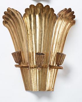 A.W. Borgh, four Swedish Grace wall sconses, probably 1920-1930's.