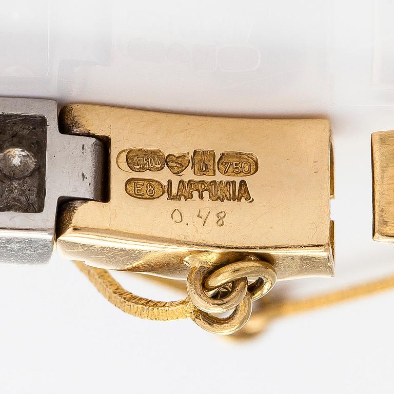 Björn Weckström, an 18K gold 'Silvia' bracelet with diamonds, Lapponia 1982.