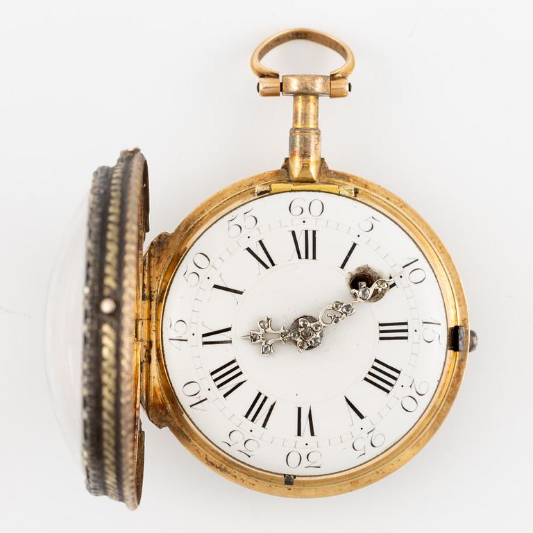 A gold and diamond pocket watch by Charles Le Roy (watchmaker in Paris 1733-71).