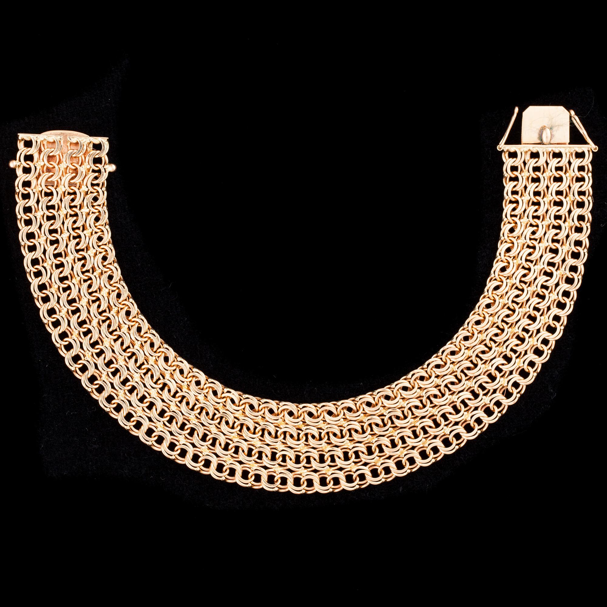 ARMBAND, 18K guld, finska stämplar JKM, 1982. Vikt ca 30 g.
