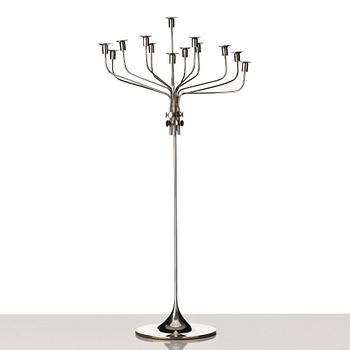 Tapio Wirkkala, a sterling silver thirteen candles candelabrum "TW412", Hopeakeskus OY, Finland 1972.