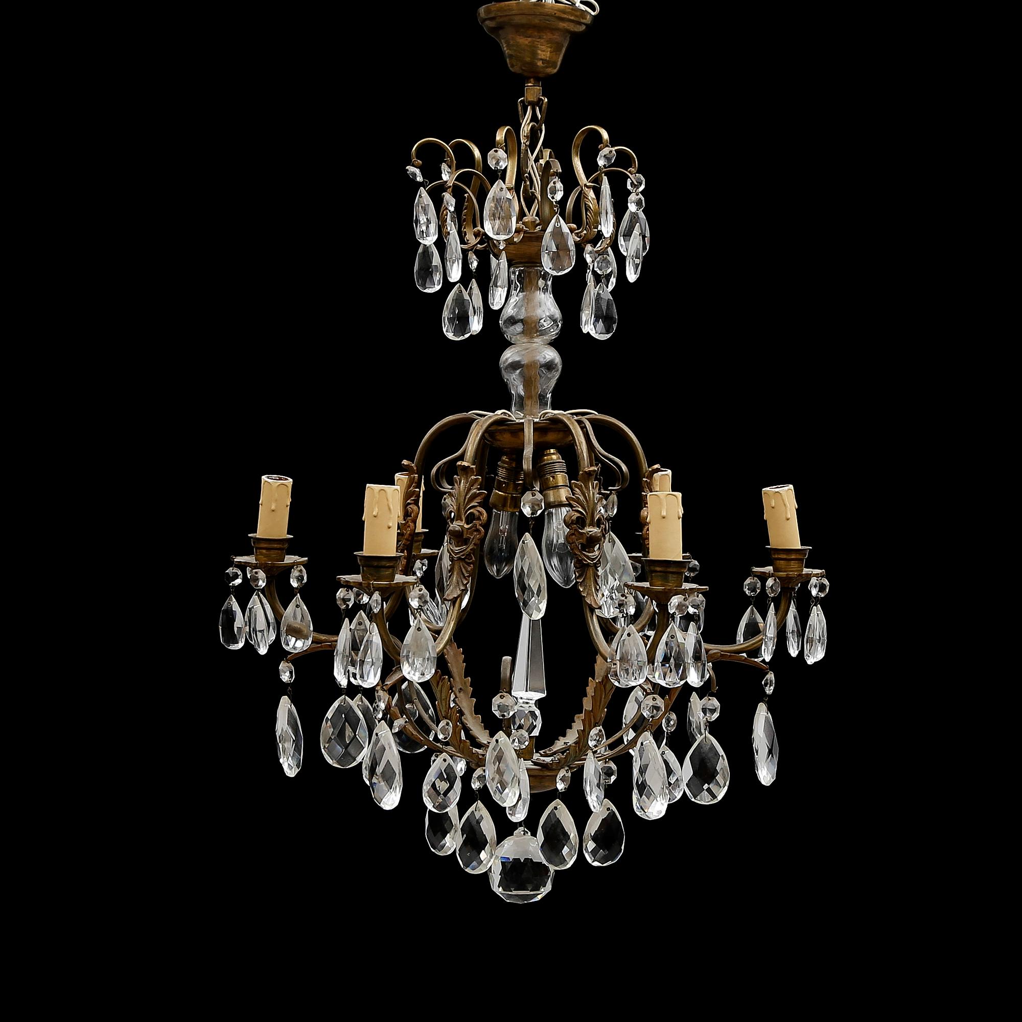 LJUSKRONA, barockstil, 1900-talets första hälft. Höjd ca 81 cm.